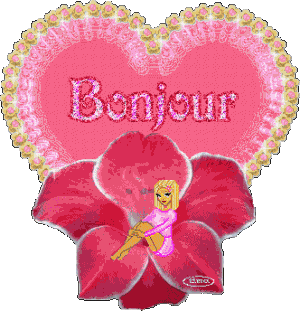 Gif bonjour coeur fille